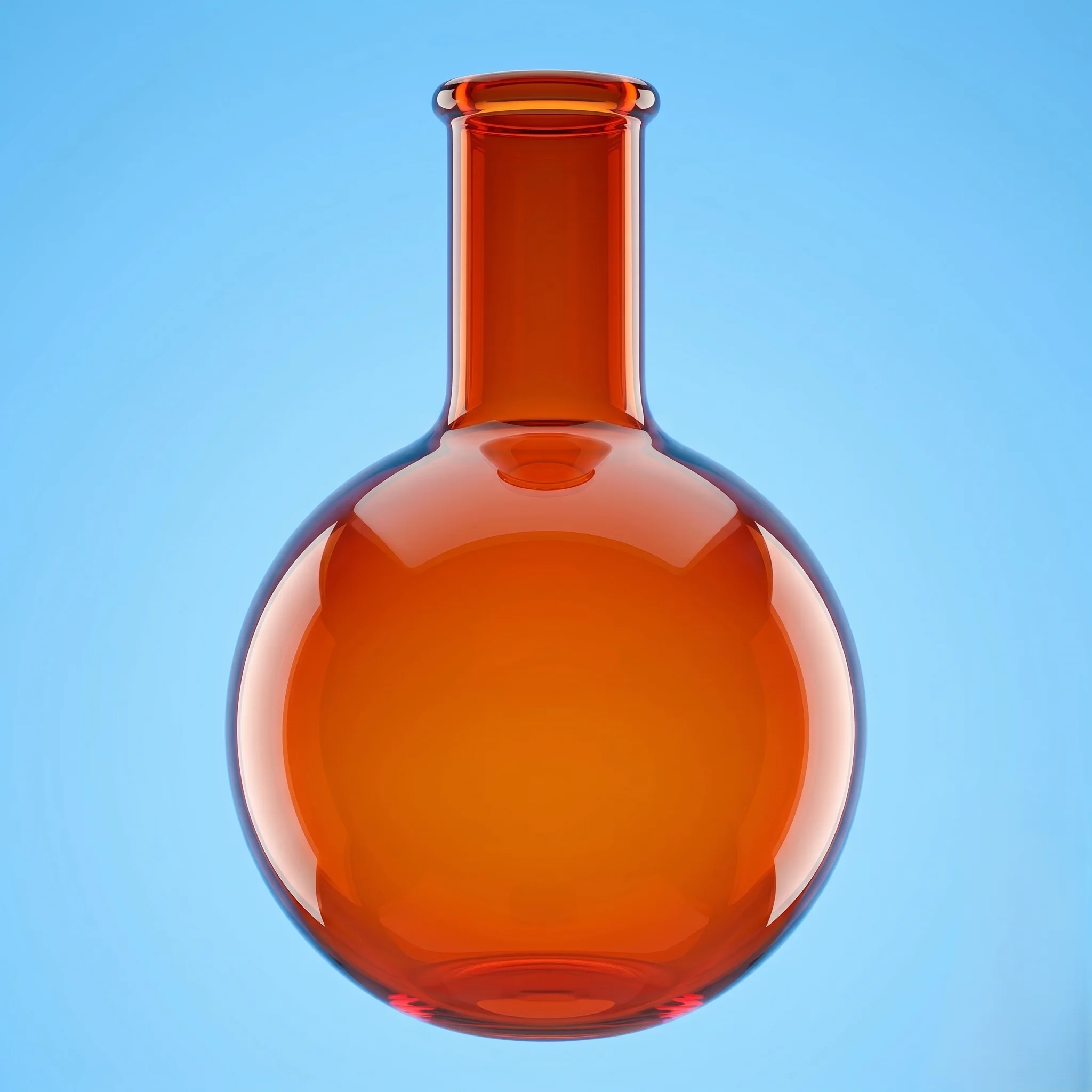 Flask Boiling Round Bottom With Narrow Neck Amber