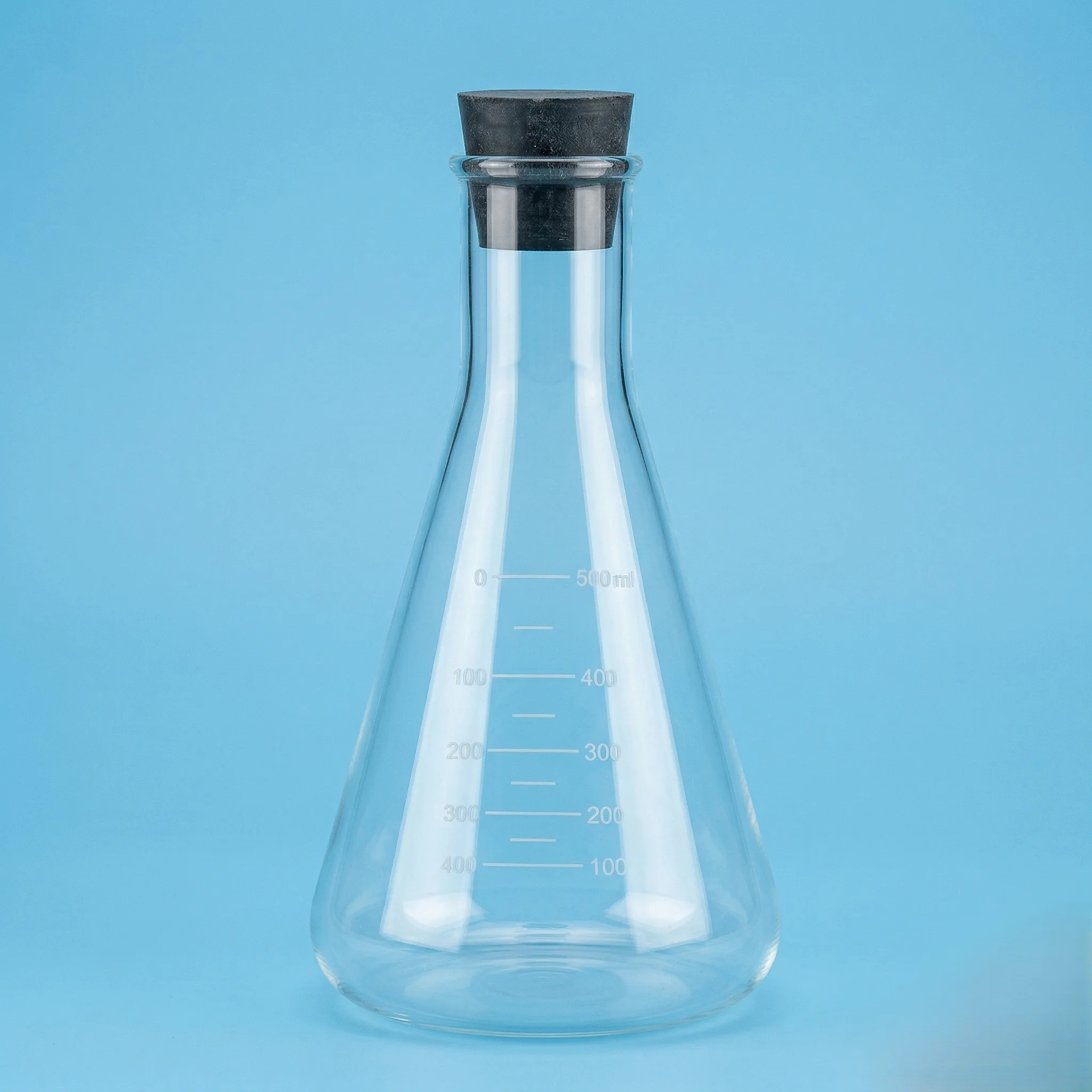 Flasks - Conical Erlenmeyer With Narrow Neck And  Rubber Stopper, Astm