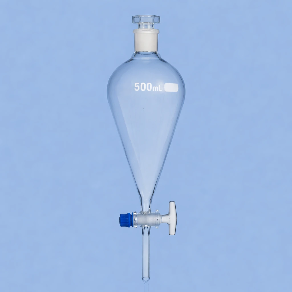 Separating Funnel Pear Shape with Glass Stopcock  - Premium laboratory glassware from Yash Instrument Company