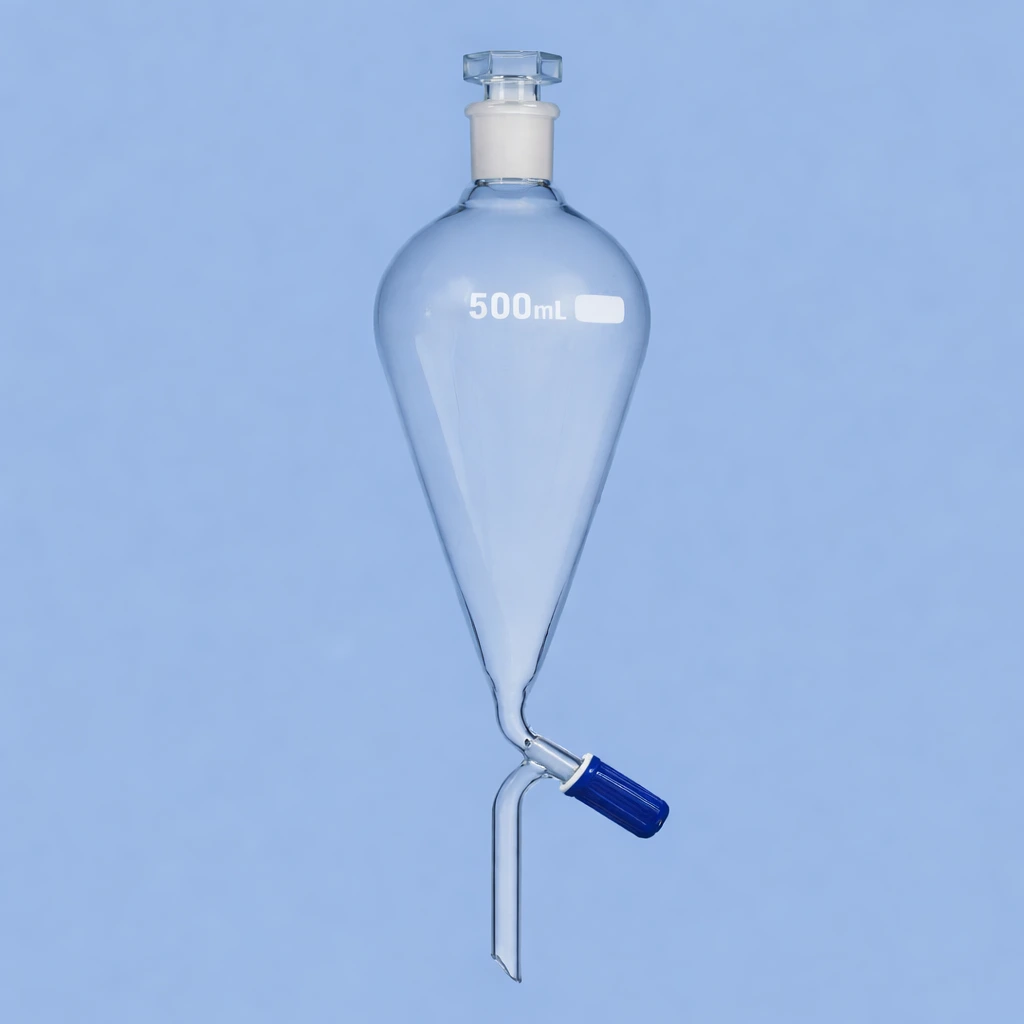 Separating Funnel Pear Shape with Rota flow Stopcock - Premium laboratory glassware from Yash Instrument Company